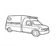 Coloriage camion ambulance