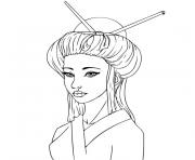 Coloriage fille chinoise