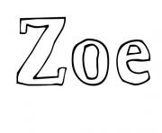 Coloriage Zoe