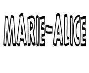 Coloriage Marie alice