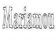 Coloriage Mariamou