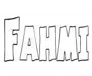 Coloriage Fahmi