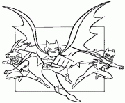 Coloriage Robin Batman Batgirl