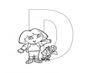 coloriage dora alphabet