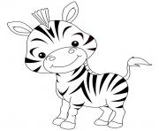 Coloriage de bebe zebre rigolo