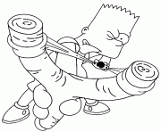 Coloriage bart avec un lance pierre