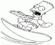 Coloriage Bart surf a la neige