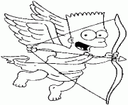 Coloriage Bart Simpson en Valentin