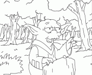 Coloriage The simpsons Yoda