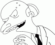 Coloriage dessin simpson Mr Burns est mechant