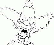 Coloriage dessin simpson Krusty rigole