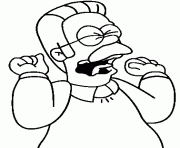 Coloriage dessin simpson Ned Flanders qui baille