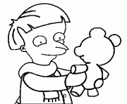 Coloriage dessin simpson Burns enfant et Bobo