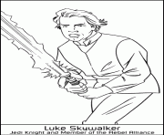 Coloriage dessin starwars Luke Skywalker