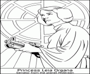 Coloriage dessin starwars Princesse Leia Organa