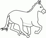 Coloriage dessin animaux cheval au galop