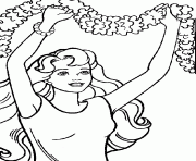 Coloriage Barbie Accroche Une Guirlande Dessin Barbie à imprimer