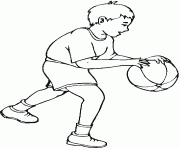 Coloriage dessin enfant joue au basket ball