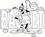 Coloriage dessin Dingo adore le basket ball