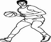 Coloriage dessin joueur de basketball avec un ballon