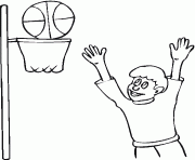 Coloriage dessin joueur basket tire au panier