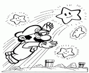 Coloriage Mario attrape une etoile