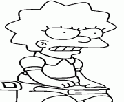 Coloriage Lisa Simpson avec un livre