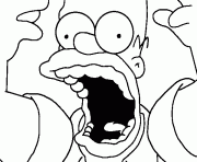 Coloriage Homer Simpson crie