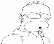 Coloriage Homer Simpson triste