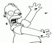 Coloriage Homer cloue au mur2