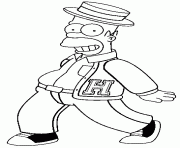 Coloriage Homer danseur de claquette