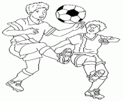 Coloriage deux joueurs et un ballon de foot