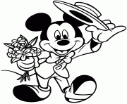 Coloriage Mickey va a un rendez vous galant