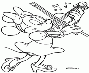 Coloriage dessin de Minnie qui joue du violon