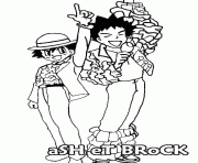 Coloriage pokemon Ash Brock