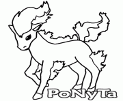 Coloriage pokemon 077 Ponyta