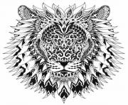 Coloriage difficile adulte lion