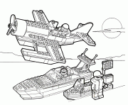 Coloriage lego bateaux avion 1