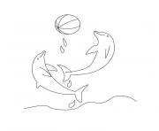 Coloriage dauphin avec ballon