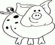 Coloriage Cochon avec des taches