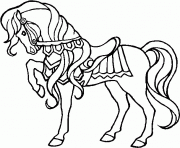 Coloriage Cheval pret pour la parade