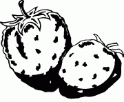 Coloriage fruits dessin deux fraises