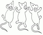 Coloriage quand le chat n est pas la les souris dansent