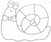 Coloriage escargot avec un noeud papillon