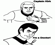 Coloriage star trek captaine Kirk et le docteur