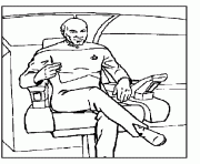 Coloriage star trek personnage de Star Trek dans un fauteuil