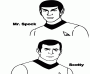 Coloriage star trek Monsieur Spock et Scotty