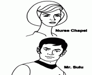 Coloriage star trek Nurse Chapel et Mr Sulu