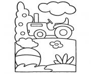 Coloriage tracteur fourche