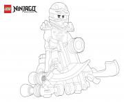 Coloriage ninjago sur une moto volante